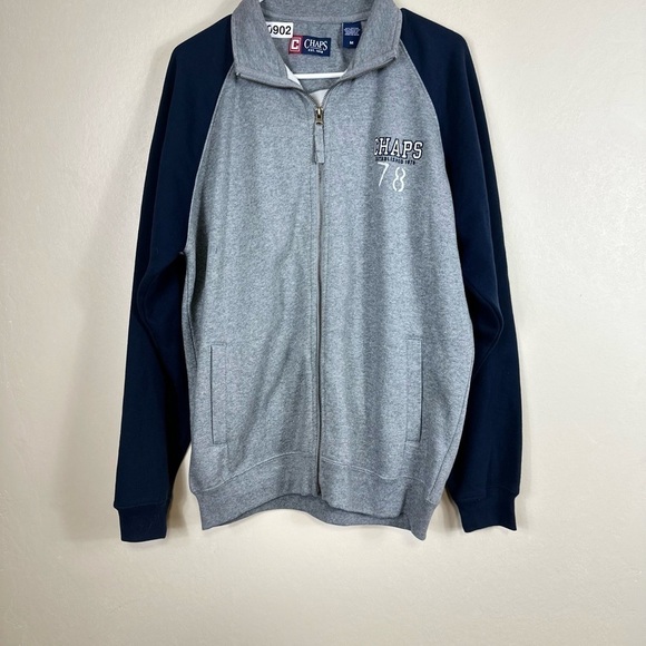 Chaps size medium. Fleece jacket like new p2p 23” length 28 blue / grey - Picture 6 of 9
